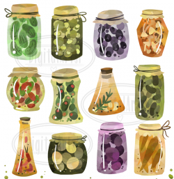 Watercolor Pickles Clipart By Digitalartsi | TheHungryJPEG.com