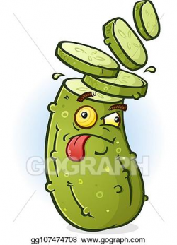 Vector Art - Sliced head pickle cartoon character. Clipart ...