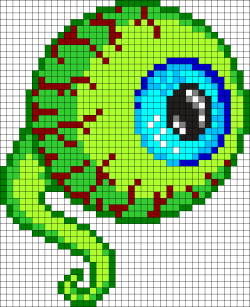 Tentacle Eye Perler Bead Pattern / Bead Sprite minecraft pixel art ...