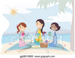 EPS Illustration - Beach picnic. Vector Clipart gg58510800 ...