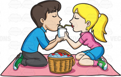 A couple enjoying a picnic date #cartoon #clipart #vector ...