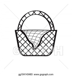 Vector Clipart - Empty picnic basket sketch. Vector ...