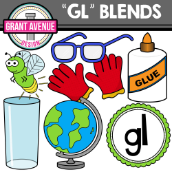 Grant Avenue Design - L Blends Clipart – GL Words Clipart- Phonics ...