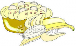 Banana and Banana Cream Pie - Royalty Free Clipart Picture
