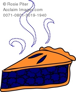 Clipart Illustration of a Piece of Blackberry Pie