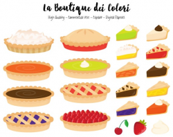 Pie Clipart, Cute Graphics PNG, Pumpkin pie, strawberry pie, lemon meringue  pie, cherry tart Clip art, Planner Stickers Commercial Use