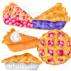 Watercolor pie clipart, Pies clipart, Watercolor clipart, Cherry pie  illustration, Food clipart, Watercolor food art, Food illustrations