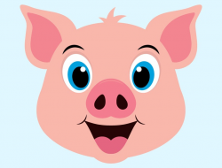 Cute Pig SVG Cut Files, pigs clipart, pig face clip art, country farm  animal vector, happy baby piglet head, farmhouse pig, little piggy PNG