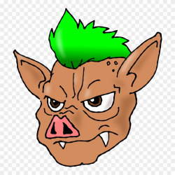 Mohawk Hairstyle Punk Subculture Drawing - Pig With Green ...