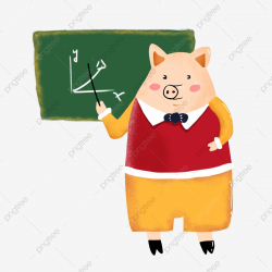 The Pig Teacher Gave A Lecture Listening To Class ...