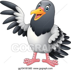 Vector Illustration - Cartoon funny pigeon bird presenting ...