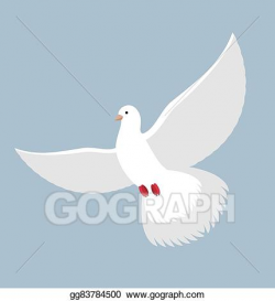Vector Illustration - White dove. flying white pigeon. bird ...