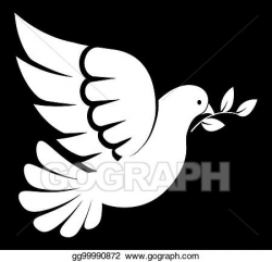 Vector Stock - Pigeon or dove, white bird. Stock Clip Art ...