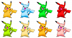 Pikachu palette swaps (Pixel Art) by thekrillmaster on DeviantArt
