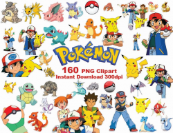 INSTANT DL- 160 PNG Pokemon Clipart - printable Digital Clipart Graphic  pikachu Pokemon go Instant Download
