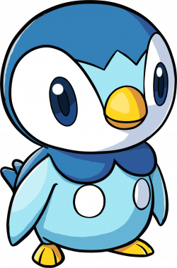 Piplup has this huge rounded head with two big eyes and small body ...