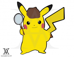 Detective Pikachu, pokemon, clipart, vector. INSTANT DOWNLOAD,  svg-png-eps-dxf-ai-jpg