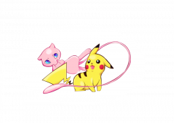 Pikachu and Mew by MadEye01 on DeviantArt