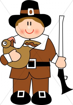 Cute Pilgrim Man | Thanksgiving Clipart