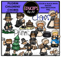 Pilgrim Children - Chores Clip Art Bundle {Educlips Clipart ...