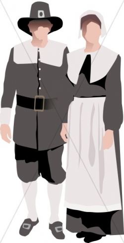 Symbolic pilgrim Couple | Thanksgiving Clipart