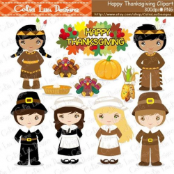 Thanksgiving Clipart, Turkey Clipart, Pilgrim clipart, Indian clipart, Fall  clipart,Harvest clipart(CG086)/ INSTANT DOWNLOAD