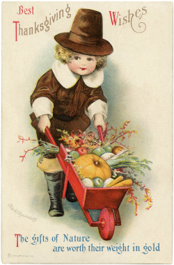 Adorable Vintage Pilgrim Boy Image - The Graphics Fairy