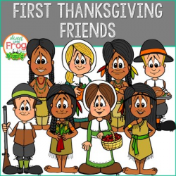 First Thanksgiving Pilgrims and Native Americans Friends ...