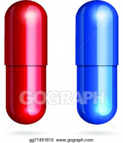 Vector Stock - Blue and red pills. Clipart Illustration ...