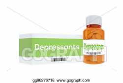 Drawing - Depressants medication concept. Clipart Drawing ...