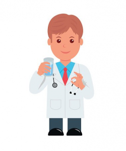 Doctor With Pill and Glass of Water IN stock vectors ...