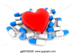 Stock Illustration - Heart with pills. Clipart Illustrations ...