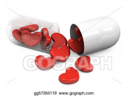 Stock Illustration - Heart shape in pills. Clipart ...