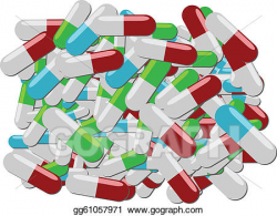Vector Art - Pile of pills. Clipart Drawing gg61057971 - GoGraph