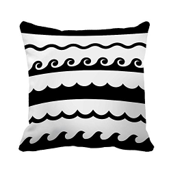 Rikoel Water Waves Clipart Black And White Square Decor ...