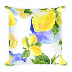 Square Pillow | Lemon Collection | Large Lemon Pattern Throw Pillow ...