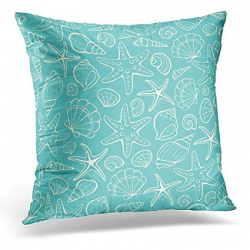 Amazon.com: Decorative Pillow Cover Blue Clipart from Sea ...