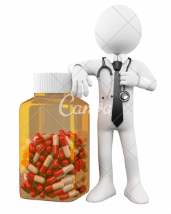 3D Doctor with a Huge Bottle of Pills - Photos by Canva