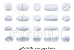Vector Stock - White medicine tablets and pills. Clipart ...