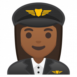 Woman pilot medium dark skin tone Icon | Noto Emoji People ...