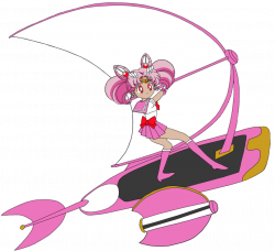 Sailor Chibi Moon on her Sky Flyer by SuperpanArts on DeviantArt