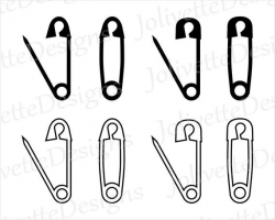 Safety Pin, Pin, Stick, Open, Closed, Clip Art, Clipart, Design, Svg Files,  Png Files, Eps, Dxf, Pdf Files, Silhouette, Cricut, Cut File