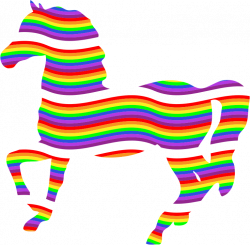 Clipart - Colorful Rainbow Horse