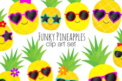 Funky Pineapple Clipart Designs ~ Illustrations ~ Creative ...