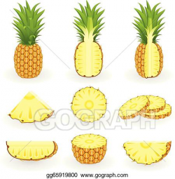 Vector Art - Icon set pineapple. Clipart Drawing gg65919800 ...