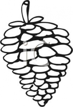 A Pine Cone In Black and White - Royalty Free Clipart Picture