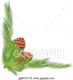 Vector Illustration - Border template with pinecones and ...