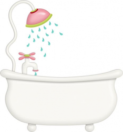 Pink shower head with bathtub - Clip Art Library