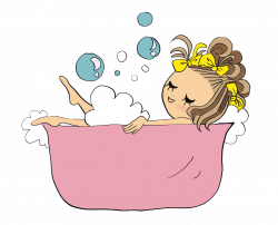 Bathtub Drawing Bathing Cartoon Clip art - The little girl with ...