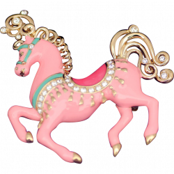 Bob Mackie Pink Enamel Rhinestone Carousel Horse Brooch | Pinterest ...
